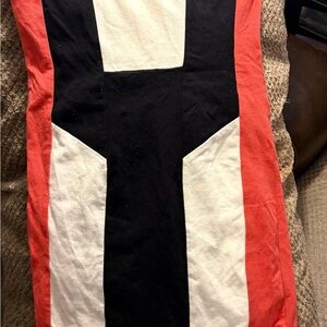 Red and Black Geometric Strapless Dress